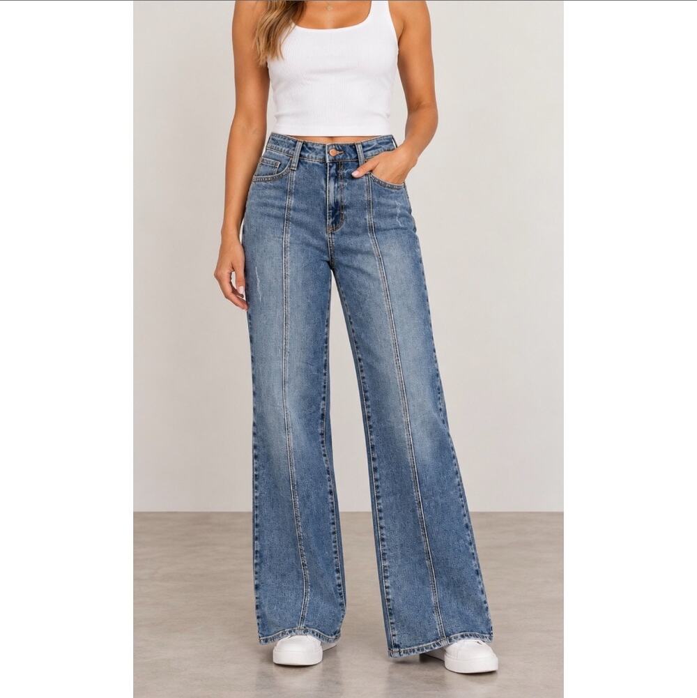 NWT Sneak Peek High Rise Wide Leg Fit Jeans Women's Size 27
